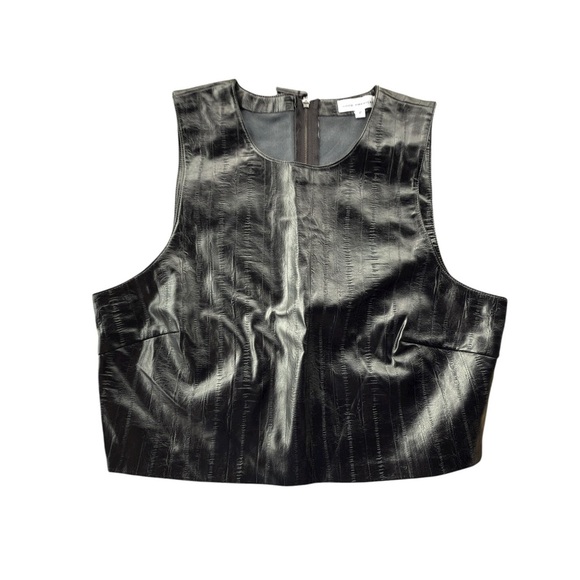 Good American Women’s Faux Leather Crop Top Medium - Picture 6 of 11